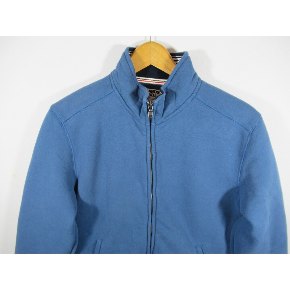 Lands' End Serious Sweats Full Zip Sweatshirt Men Small Blue Mockneck - Picture 2 of 6
